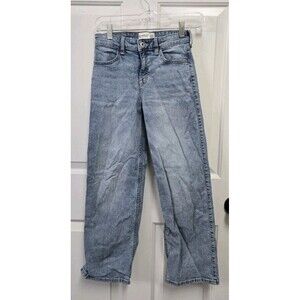 Abercrombie Kids Sz 11/12 Regular Light Wash High Rise Wide Leg Jeans